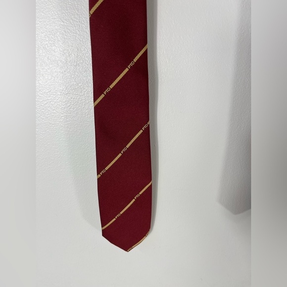 Vintage Vogue Club Ties PTQ Australia Burgundy Red Tie Mens Necktie Neck Tie - Picture 4 of 5